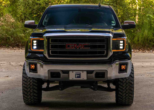 FORM Lighting LED Projector Headlights w/ Amber DRL: 14-18 GMC 1500, 15-19 GMC 2500/3500 - FL0023