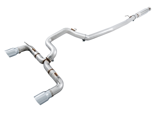 AWE Track Edition Cat-back Exhaust for Ford Focus RS - Chrome Silver Tips - 3020-32030