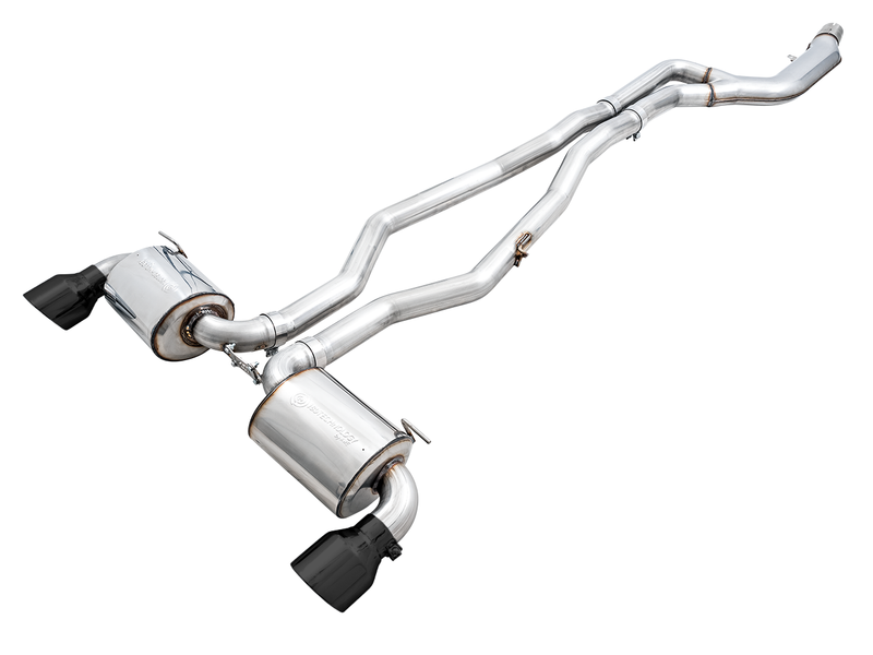 AWE Non-Resonated Touring Edition Exhaust for A90 Supra - 5" Diamond Black Tips - 3020-33072