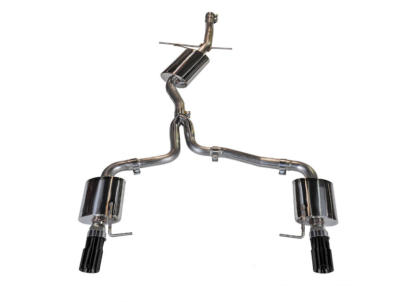 AWE Touring Edition Exhaust for B8 A4 2.0T - Dual Outlet, Diamond Black Tips - 3015-33022