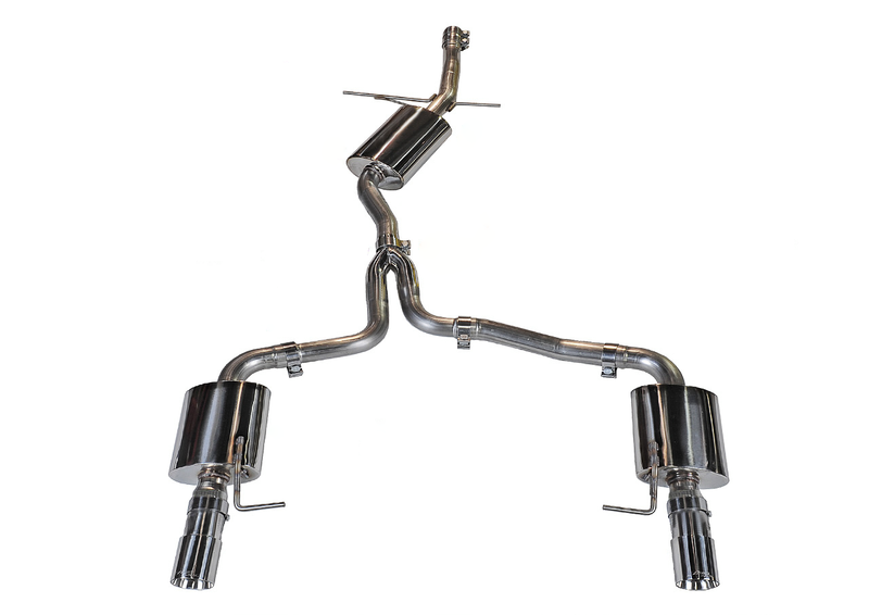 AWE Touring Edition Exhaust for B8 A4 2.0T - Dual Outlet, Chrome Silver Tips - 3015-32030