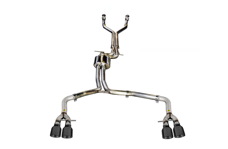 AWE Track Edition Exhaust for Audi C7 S6 4.0T - Diamond Black Tips - 3020-43050