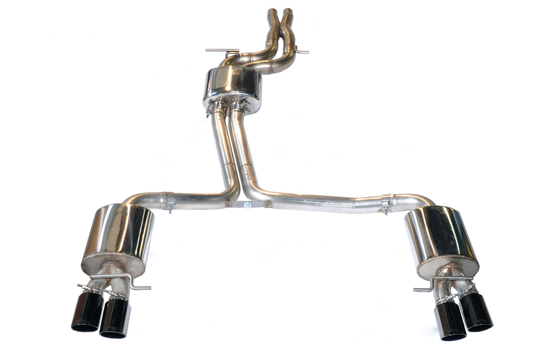 AWE Touring Edition Exhaust System for S5 Cabrio (Exhaust + Non-Resonated Downpipes) - Diamond Black Tips - 3415-43040