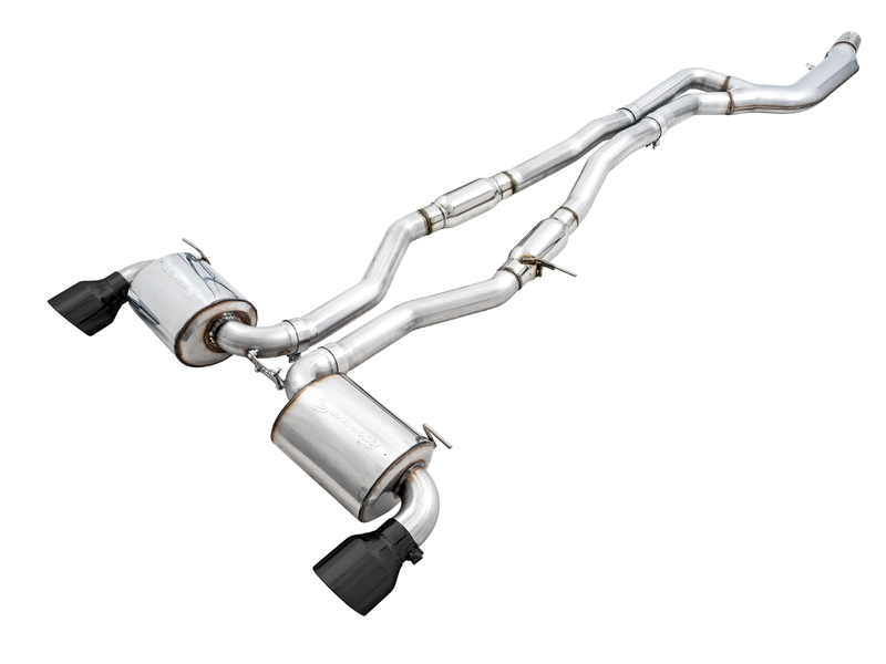 AWE Resonated Touring Edition Exhaust for A90 Supra - 5" Diamond Black Tips - 3015-33132