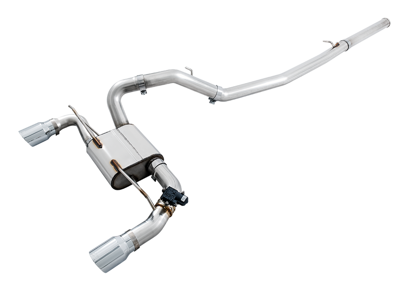 AWE SwitchPath Cat-back Exhaust (with Remote) for Ford Focus RS - Chrome Silver Tips - 3025-32024