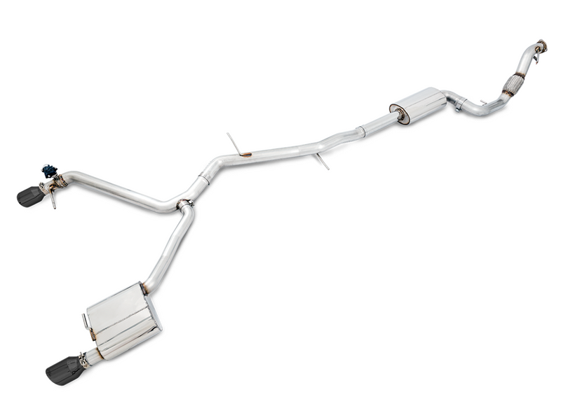 AWE SwitchPath Exhaust for B9 A4, Dual Outlet - Diamond Black Tips (includes DP and SwitchPath Remote) - 3025-33014