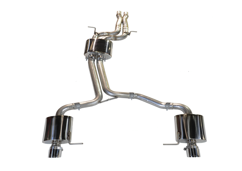 AWE Non-Resonated Exhaust System (Downpipe-Back) for 8R Q5 3.2L - Chrome Silver Tips - 3020-32018