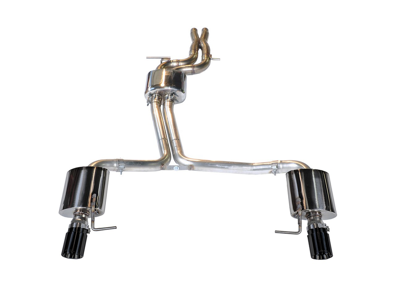 AWE Touring Edition Exhaust for Audi C7 A6 3.0T - Dual Outlet, Diamond Black Tips - 3015-33052