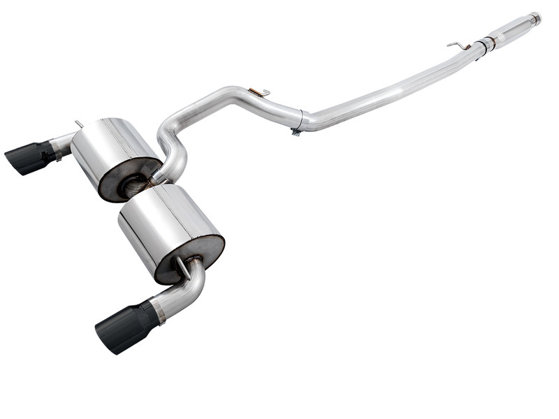 AWE Touring Edition Cat-back Exhaust for Ford Focus RS - Resonated - Diamond Black Tips - 3020-33042