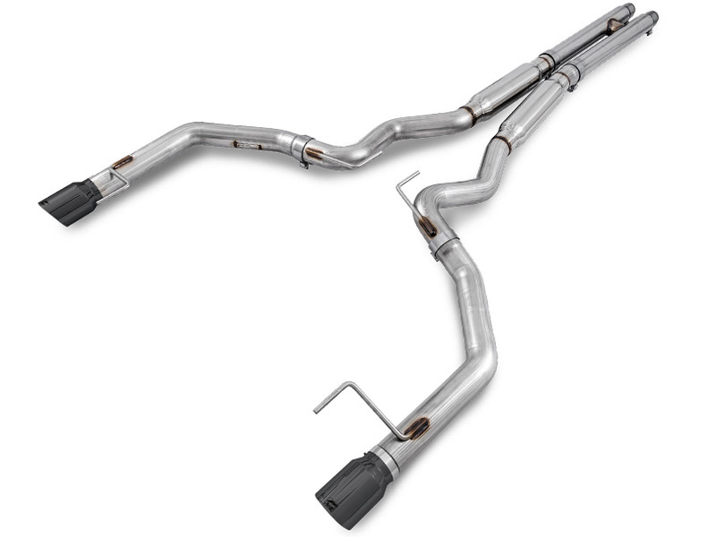 AWE Track Edition Cat-back Exhaust for S550 Mustang GT - Dual Tip - Diamond Black Tips - 3020-33030