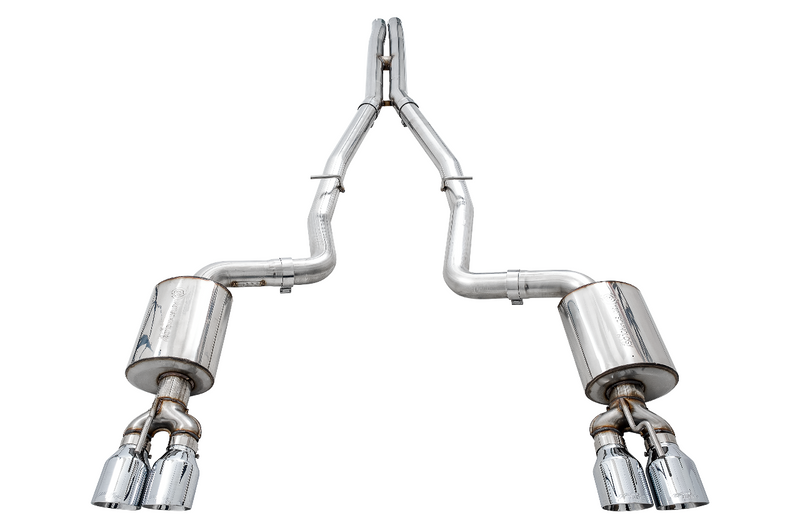AWE Touring Edition Exhaust for 17+ Challenger 5.7 - Chrome Silver Quad Tips - 3020-42076