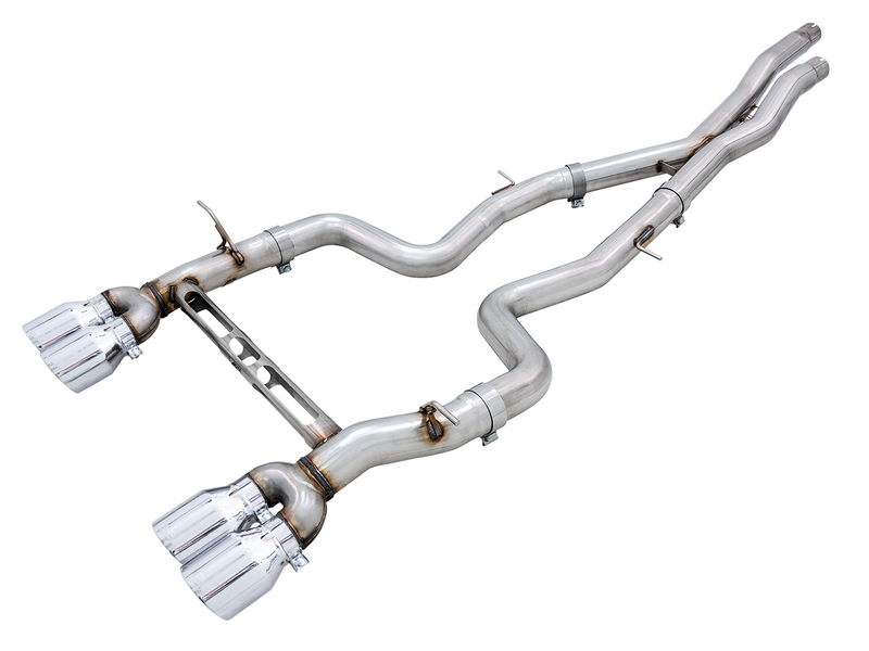 AWE Track Edition Cat-back Exhaust for BMW F8X M3/M4 - Chrome Silver - 3020-42082