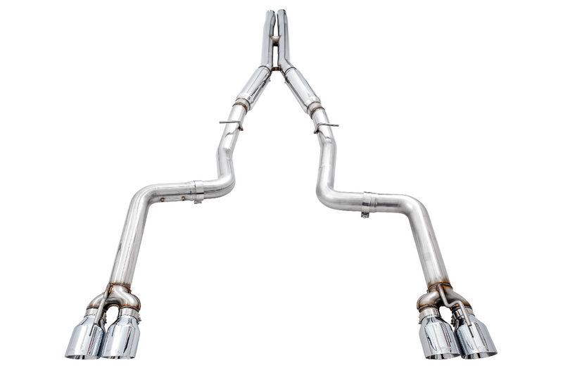 AWE Track Edition Exhaust for 17+ Challenger 5.7 - Chrome Silver Quad Tips - 3015-42144