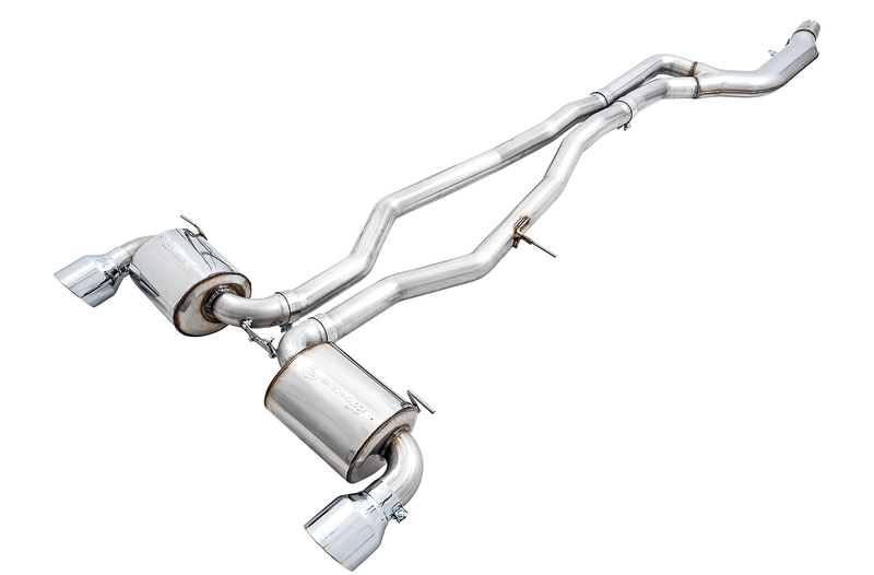 AWE Non-Resonated Touring Edition Exhaust for A90 Supra - 5" Chrome Silver Tips - 3020-32058