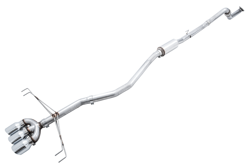 AWE Track Edition Exhaust for FK8 Civic Type R (includes Front Pipe) - Triple Chrome Silver Tips - 3020-52000