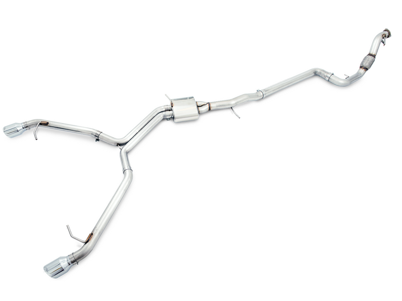 AWE Track Edition Exhaust for B9 A5, Dual Outlet - Chrome Silver Tips (includes DP) - 3020-32032