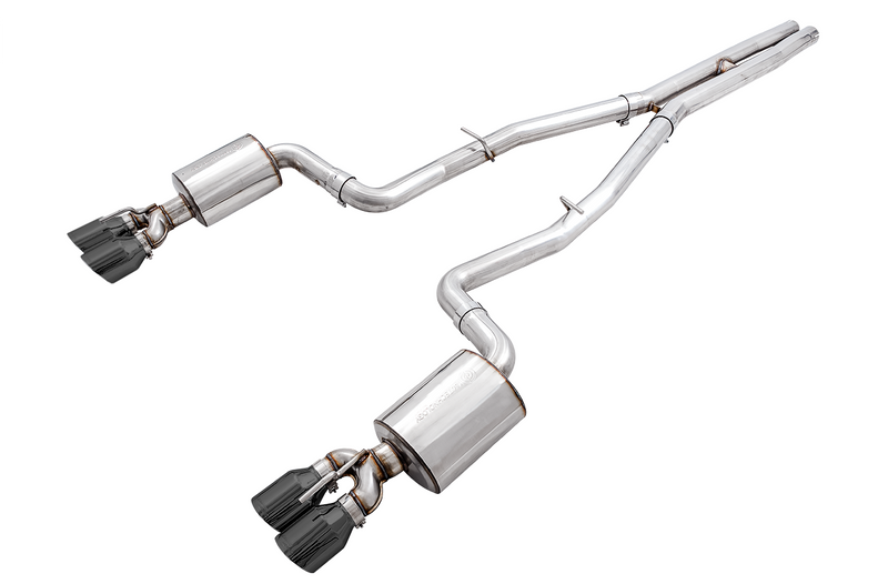 AWE Touring Edition Exhaust for 15+ Challenger 6.4 / 6.2 SC - Diamond Black Quad Tips - 3020-43082