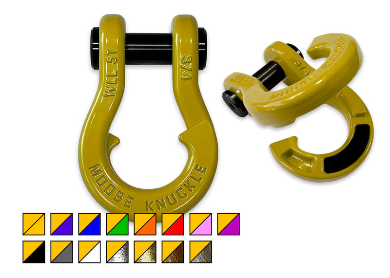 Moose Knuckle 3/4 Split Shackle, Detonator Yellow 2-Color Combo (Pair)