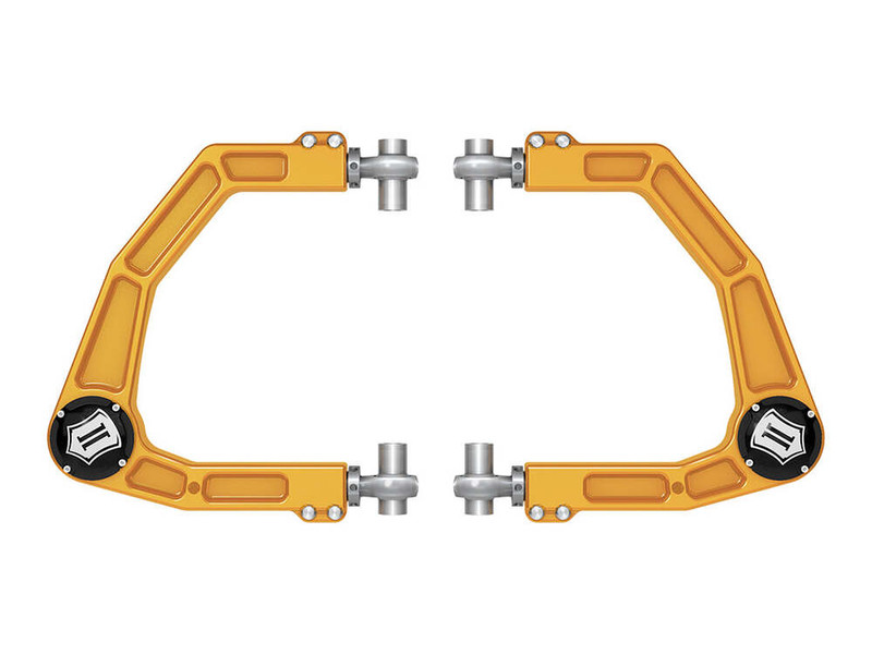 ICON Front, Billet Upper Control Arms w/ Delta Joint Pro, Gold Anodizing for 24-26 Tacoma, 24-25 Land Cruiser 250 Series, 24-26 GX550, 25-26 4Runner - 58552GDJ