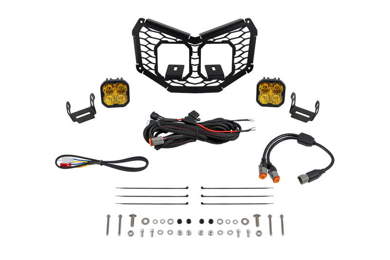 Diode Dynamics Stage Series LED Grille Kit for 17-24 Can-Am Maverick X3 Sport Yellow Combo - DD7879