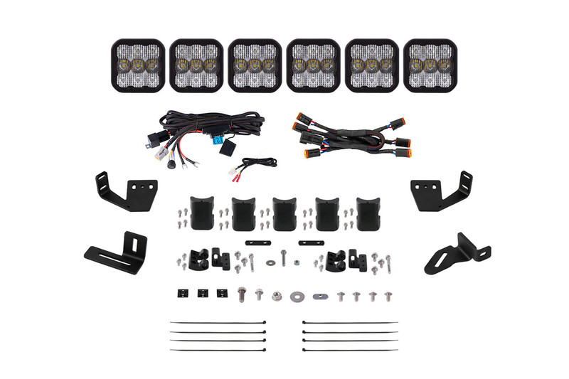 Diode Dynamics SS5 6-Pod CrossLink Mounting Kit for Prinsu/Sherpa Roof Racks, Pro White Combo - DD7820