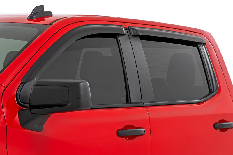 Rough Country Side Window Deflectors - Tape On Rain Guard - Chevy/GMC 1500/2500HD/3500HD (19-25 & Classic) - 911924