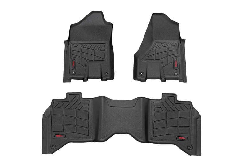 Rough Country Sure-Fit Floor Mats - Front & Rear - Front Bucket - Crew - Ram 2500/3500 (19-24) - SM31430