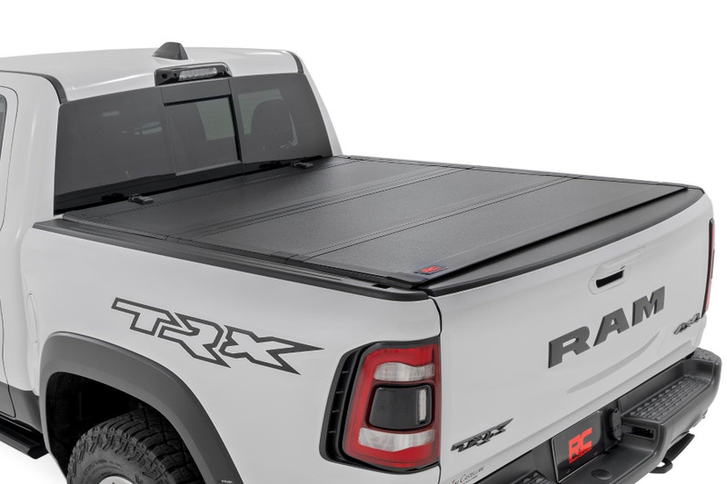 Rough Country Hard Tri-Fold Flip Up Bed Cover - 6' - 4 Inch - - Ram 1500 (19-23)/1500 TRX (21-23) - 49320650
