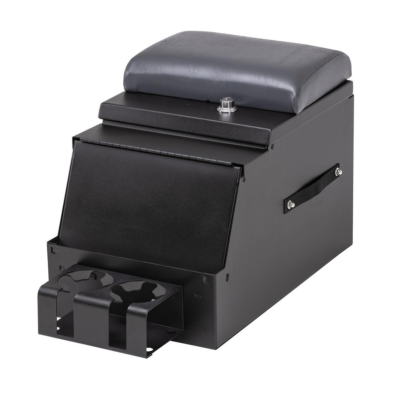 Tuffy Security Deluxe Stereo Center Console (12.5 in. Wide, Black Console w/ Charcoal Gray Armrest) - 017-C03