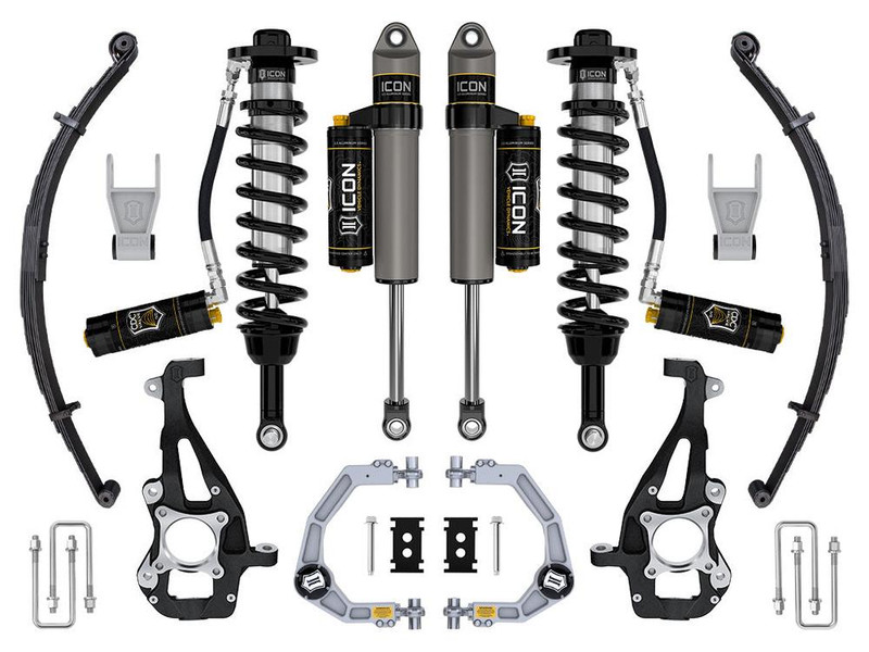 ICON 4wd, 3.5-4.5" Lift, Stage 4 Suspension System, Billet, CDCV w/ Leaf Packs for 21-24 F-150 - K93144L