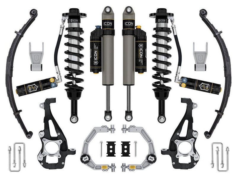 ICON 4wd, 3.5-4.5" Lift, Stage 4 Suspension System, Billet, CDXS w/ Leaf Packs for 21-24 F-150 - K93144LD