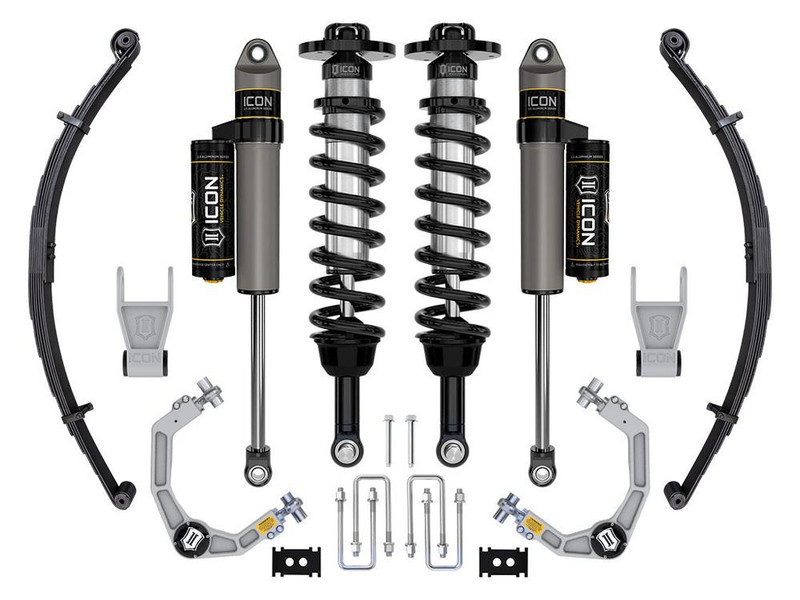ICON Tremor, 2.5-3" Lift, Stage 2 Suspension System, Billet w/ Leaf Packs for 21-24 F-150 - K93162L