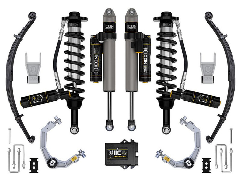ICON Tremor, 2.5-3" Lift, Stage 5 Suspension System, Billet w/ Leaf Packs for 21-24 F-150 - K93165L