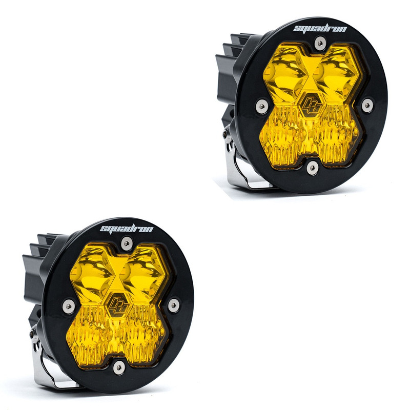 Baja Designs Squadron-R 2.0 Sport LED Light Pods, Driving/Combo (Baja Amber) (Pair), No Harness - 58-7813-2NH