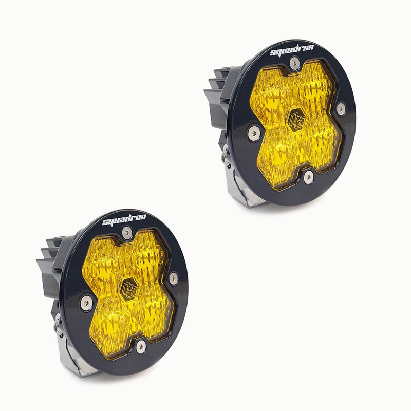 Baja Designs Squadron-R 2.0 Sport LED Light Pods, Wide Cornering (Baja Amber) (Pair), No Harness - 58-7815-2NH
