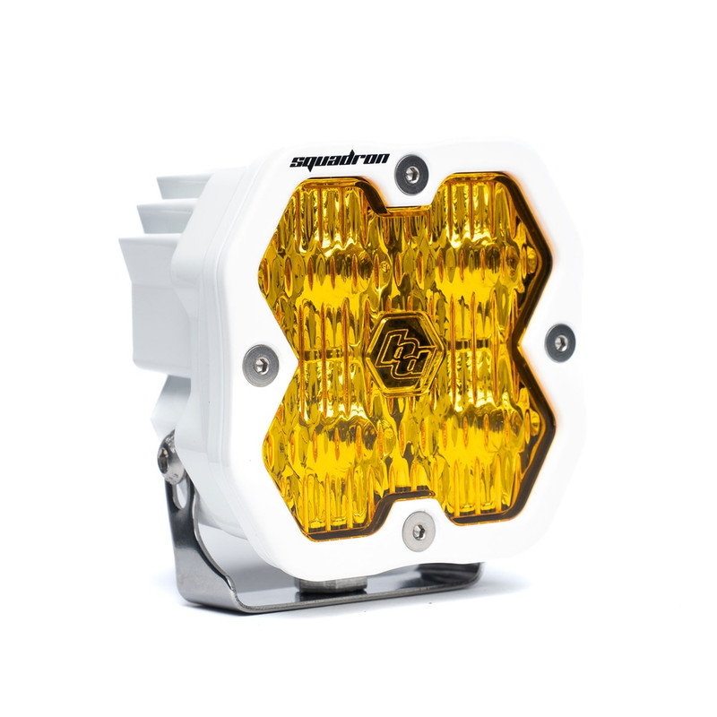 Baja Designs Squadron 2.0 Sport LED Light Pod, White Housing, Wide Cornering (Baja Amber) - 55-0015-WT-2