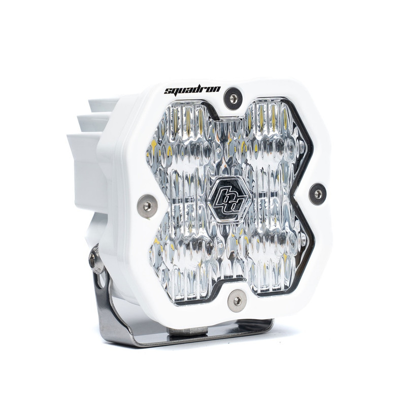 Baja Designs Squadron 2.0 Sport LED Light Pod, White Housing, Flush Mount, Wide Cornering - 55-1005-WT-2