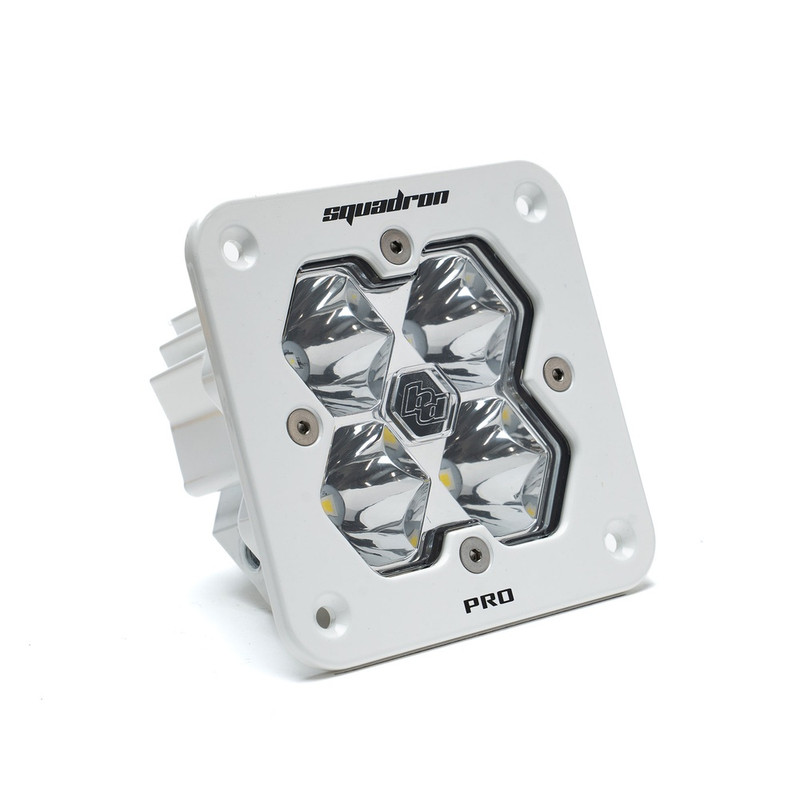 Baja Designs Squadron 2.0 Pro LED Light Pod, White Housing, Flush Mount, Spot - 49-1001-WT-2