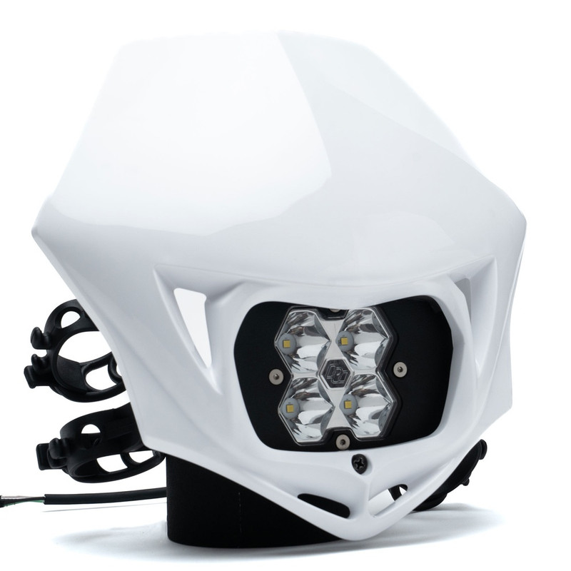 Baja Designs Squadron 2.0 Sport, Motorcycle LED Headlight Kit (A/C), Spot Clear (White) - 84-7000-WTAC