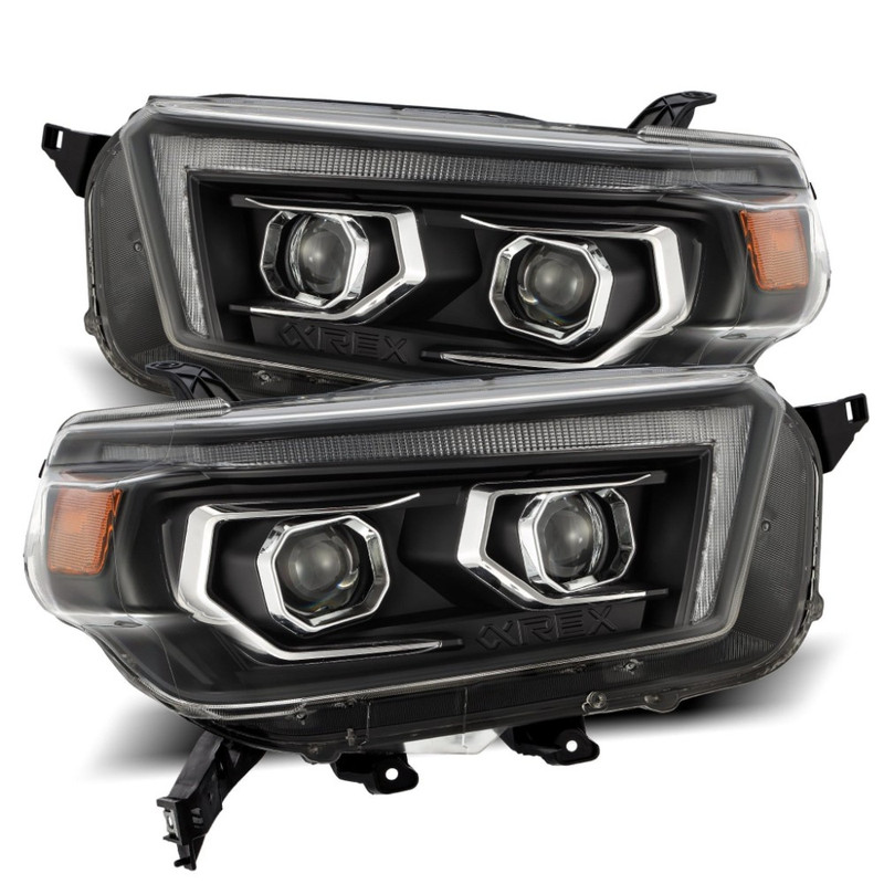 AlphaRex PRO-Series Halogen Projector Headlights (Alpha-Black) for 10-13 4Runner - 880755