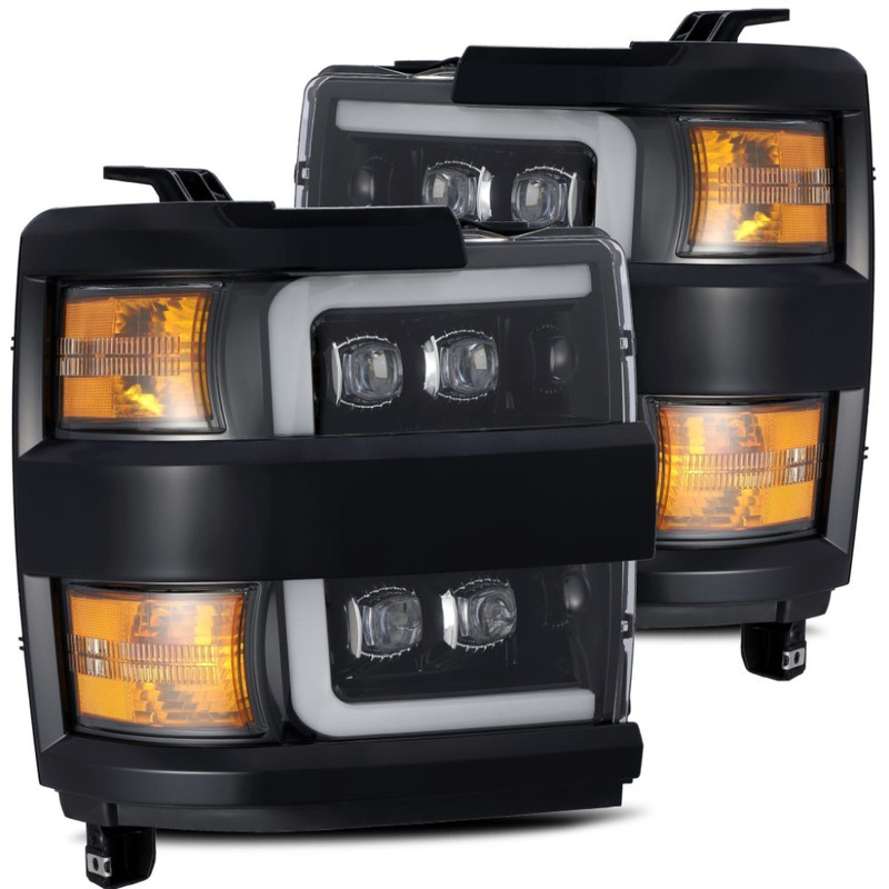 AlphaRex MK II NOVA-Series LED Projector Headlights (Jet Black) for 15-19 Silverado 2500HD/3500HD - 880229