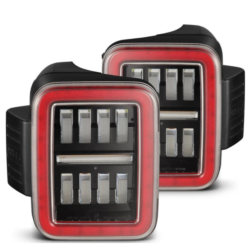 AlphaRex NOVA-Series Prismatic LED Tail Lights (Alpha-Black) for 19-26 Gladiator JT - 602070