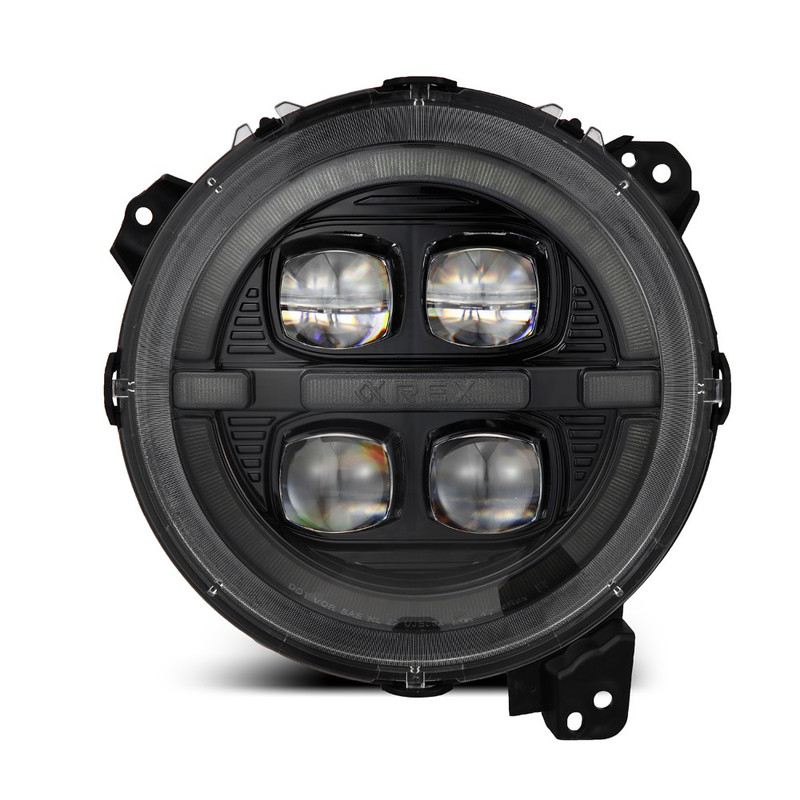 AlphaRex NOVA-Series LED Projector Headlights (Alpha-Black) for 18-26 Wrangler JL, 19-26 Gladiator JT - 880867