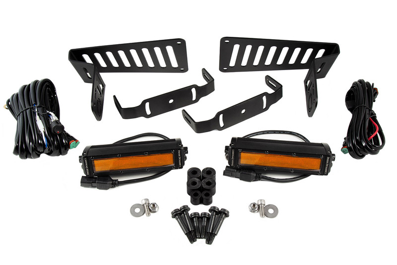 Diode Dynamics SS6 Cowl LED Bracket Kit for 18-21 Jeep JL Wrangler/Gladiator, Amber Flood-DD6095