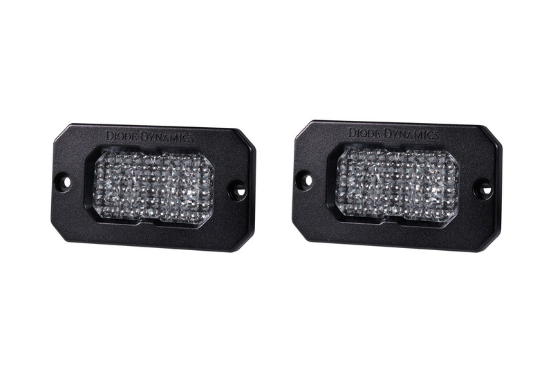 Diode Dynamics Stage Series 2 Inch LED Pod, Pro White Flood Flush Red Backlight Pair-DD6436P