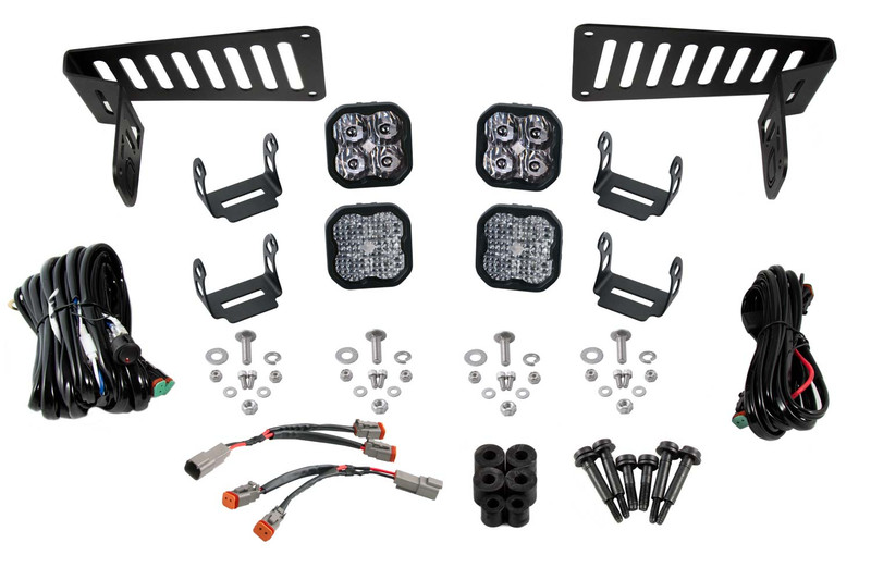 Diode Dynamics SS3 Cowl LED Bracket Kit for 18-21 Jeep JL Wrangler/Gladiator, White Sport-DD6553
