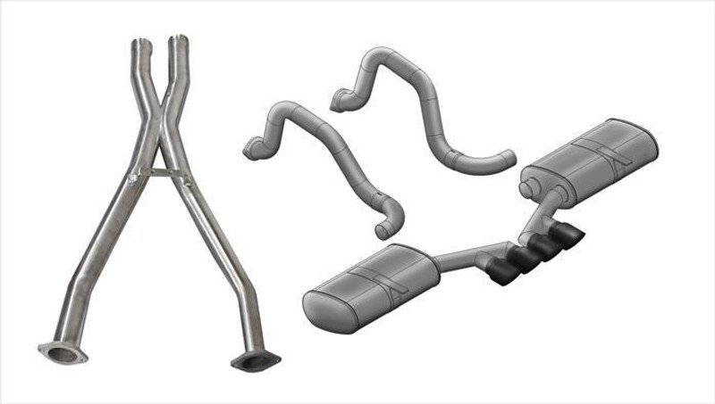 Corsa Performance 2.5in. Cat-Back Sport Dual Exhaust Tigershark 3.5in. Black Tips 97-04 Corvette Z06 5.7L - 14139CBBLK