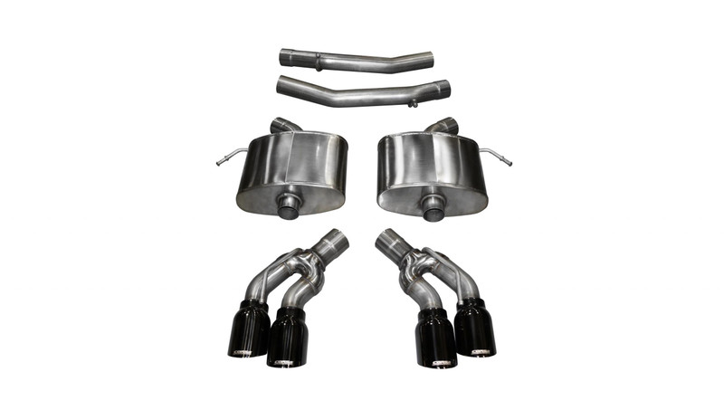 Corsa Performance 2.75in. Axle-Back Sport Dual Exhaust 4.0in. Black Tips 16-Present Cadillac CTS-V Sedan 6.2L V8 - 14357BLK