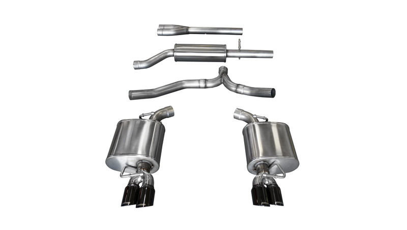 Corsa Performance 2.5in. Cat-Back Sport Dual Rear Exhaust 3.0in. Black Tips 11-14 Dodge Charger 3.6L V6 - 14474BLK
