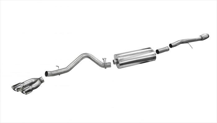 Corsa Performance 3.5in. Cat-Back Sport Single Side Exit Exhaust 4.5in. Polished Tips 14-Present Silverado/Sierra 1500 6.2L V8 - 14866